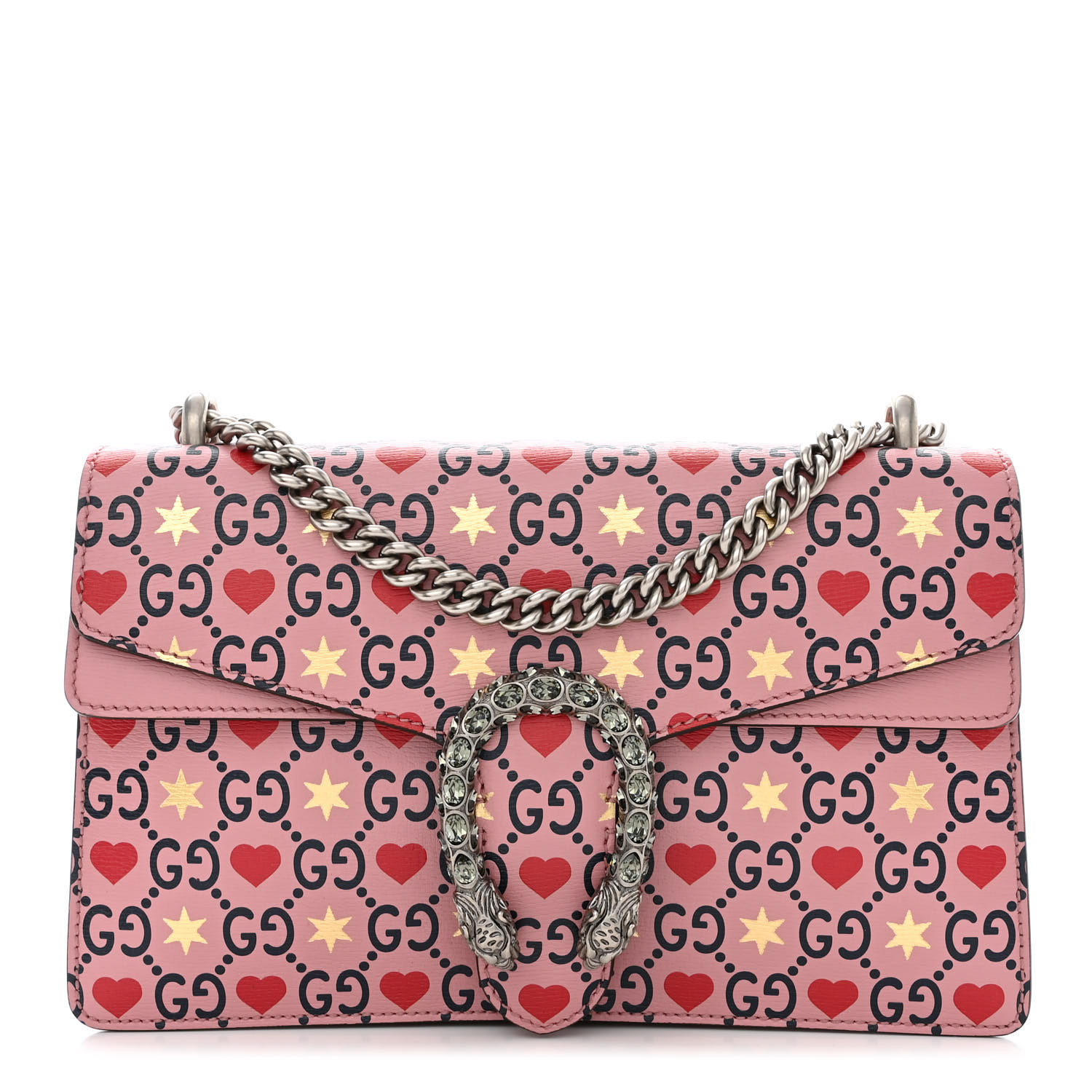 image of GUCCI Calfskin Valentine's Day Exclusive Small Dionysus Bag in the color Pink by FASHIONPHILE
