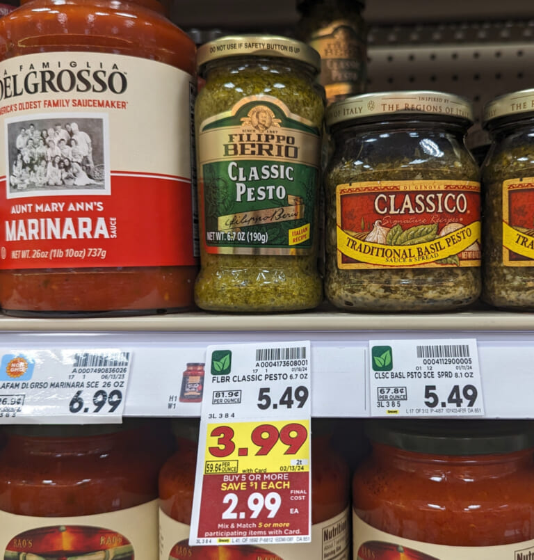 Filippo Berio Pesto As Low As $1.99 Per Jar At Kroger