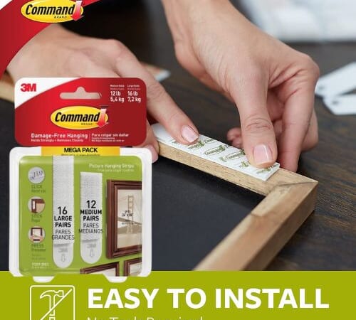 Command Medium & Large Picture Hanging Strips, 28-Count $12.99 (Reg. $23) – 46¢/Pair