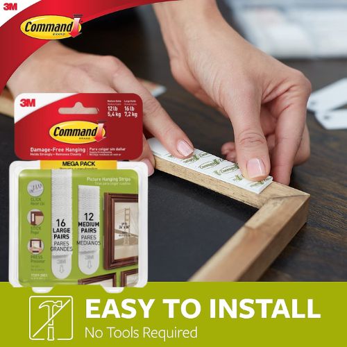 Command Medium & Large Picture Hanging Strips, 28-Count $12.99 (Reg. $23) – 46¢/Pair