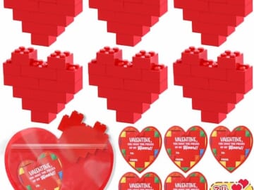 Valentines Day Heart Building Sets 24-Pack only $7.99!