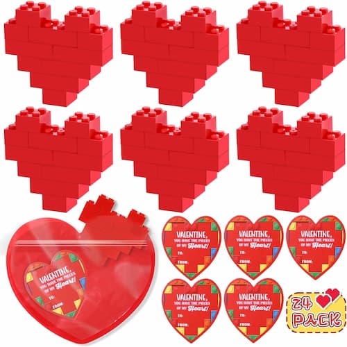 Valentines Day Heart Building Sets 24-Pack only $7.99!