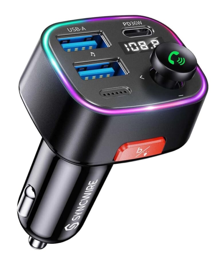 Bluetooth 5.3 FM Transmitter 48W Car Charger for $20 + free shipping