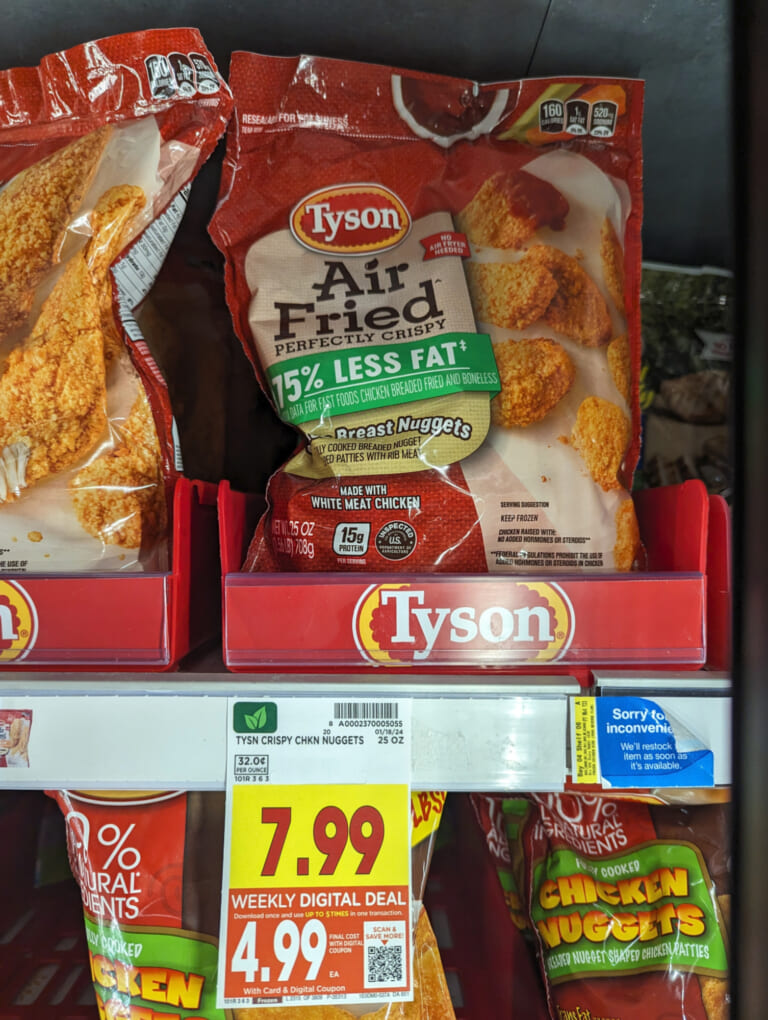 Tyson Nuggets Only $4.99 At Kroger (Regular Price $7.99)