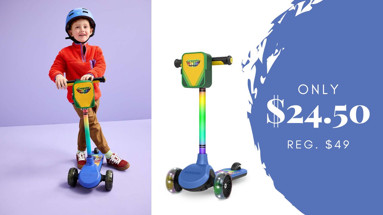 Crayola Kids 3-Wheel Kick Scooter Only $24.50 at Kohl’s (reg. $49)