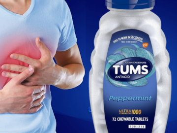 Tums Ultra Strength 72-Count Peppermint Antacid Tablets as low as $2.38 After Coupon (Reg. $5.26) + Free Shipping – 3¢/Tablet
