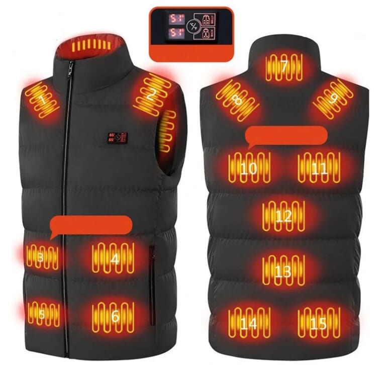 Men's 15-Zone Heated Fleece Vest for $21 + free shipping