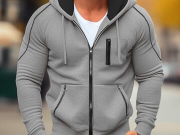 Men's Full-Zip Hoodie for $10 + $6 s&h