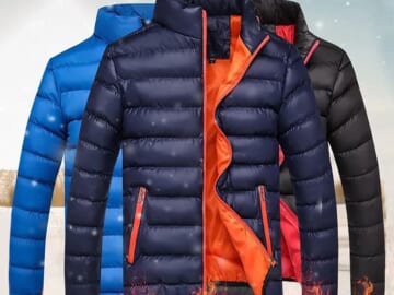 Men's Quilted Puffer Jacket for $21 + free shipping