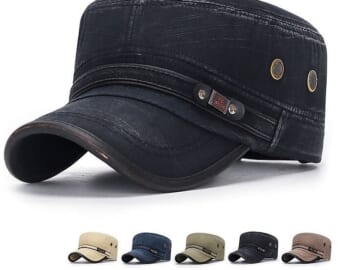 Men's Adjustable Flat Cap for $8 for 2 + $5 shipping