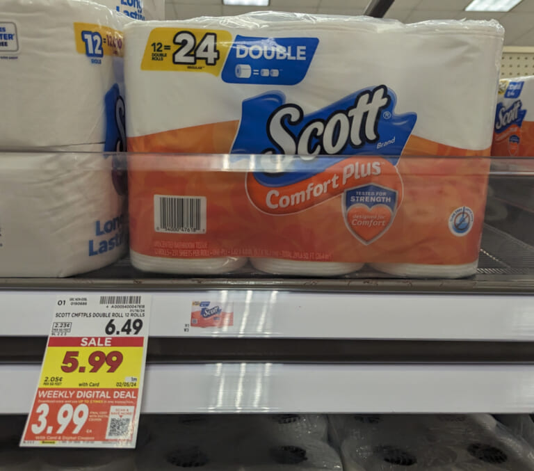 Grab Scott Comfort Plus Toilet Paper For Only $3.99 At Kroger