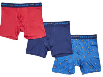 Life Is Good Men's Super Soft Boxer Briefs 3-Pack for $20 for 2 + free shipping