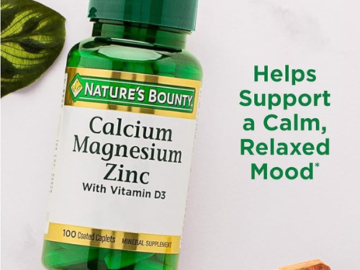 Nature’s Bounty 100-Count Calcium Magnesium & Zinc Caplets $3.50 when you buy 2 (Reg. $7) – 4¢/Caplet