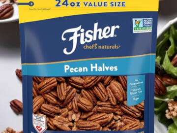 Fisher Chef’s Naturals Pecan Halves, 24oz as low as $9.63 After Coupon (Reg. $18.37) + Free Shipping – Unsalted, Raw