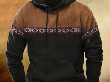 Men's Color Block Hoodie for $14 + $5 s&h