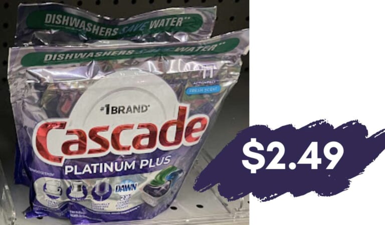 $2.49 Cascade Platinum Plus Dishwasher Pacs | Kroger Mega Deal