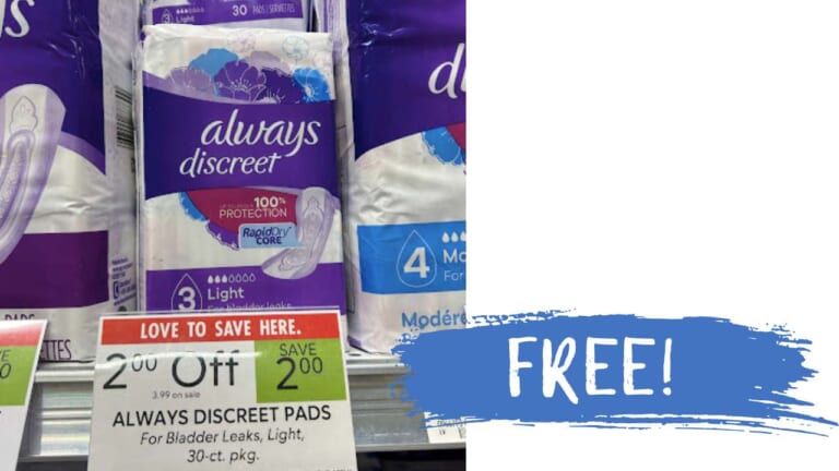 FREE Always Discreet Pads at Publix