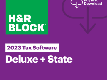 H&R Block Tax Software Deluxe Federal + State 2023 for PC / Mac for $20