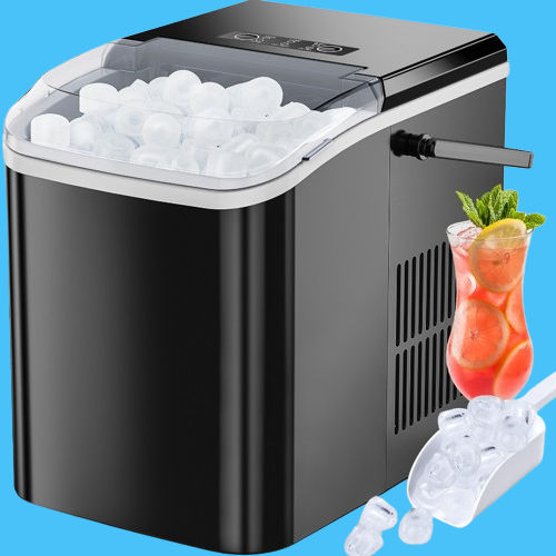 Countertop Self-Cleaning Portable Bullet Ice Maker $42 Shipped Free (Reg. $78) – Makes 9Pcs/6Min 26.5Lbs/24H