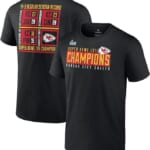 Fanatics Kansas City Chiefs LVII Champions Scoreboard Showcase T-Shirt for $12 + free shipping