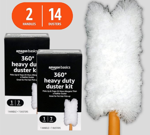 Amazon Basics 360 Heavy Duty Duster 16-Count Kit as low as $7.20 Shipped Free (Reg. $14.70) – $3.60/Pack – 7 Dusters + 1 Handle