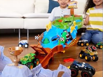 Hot Wheels Monster Trucks Wreckin’ Raceway with 2 Toy Trucks $23 (Reg. $43)