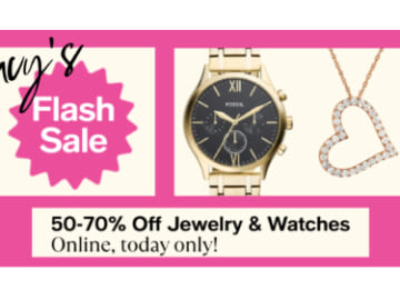 Today Only: Macy’s Flash Sale!  Jewelry & Watches 50-70% off!