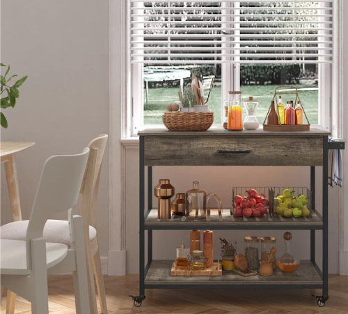Enhance your cooking and serving experiences with Yaheetech 3-Tier Rolling Kitchen Island on Wheels for just $108.99 Shipped Free (Reg. $163.99)