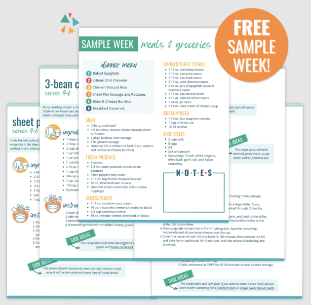 FREE Week of Menu Planning Completely Done for You!