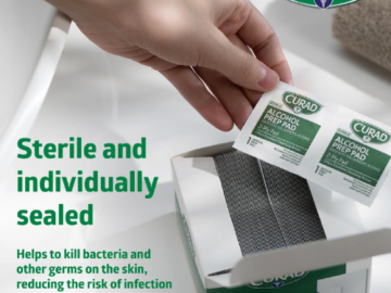 Curad 200-Count Alcohol Disinfectant Prep Pads, 2-Ply, Medium Size as low as $3.78 Shipped Free (Reg. $6) – 2¢/Pad