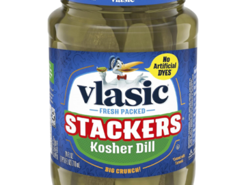 Vlasic Stackers Kosher Dill Pickles, 24 Oz as low as $1.96 Shipped Free (Reg. $2.82)