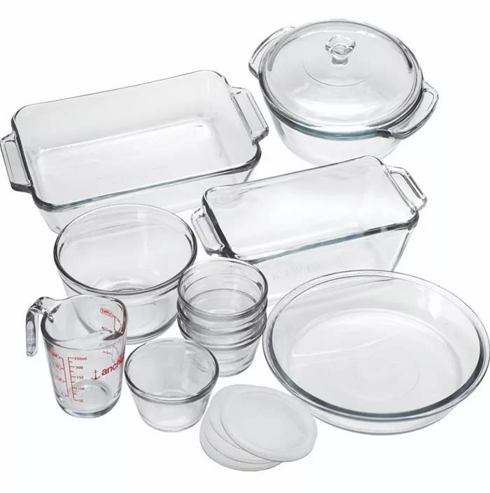Anchor Hocking Oven Basics 15-Piece Glass Bakeware Set for $30 + free shipping