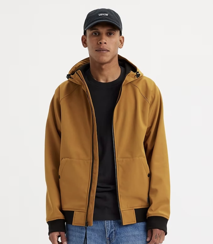 Levi's Men's Soft Shell Hooded Bomber Jacket for $30 + free shipping