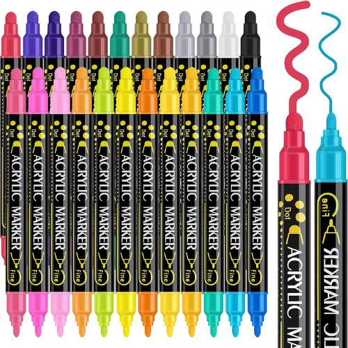 Today Only! Dual Tip Acrylic Paint 24 Colors Pen Markers $11.98 (Reg. $19.99)