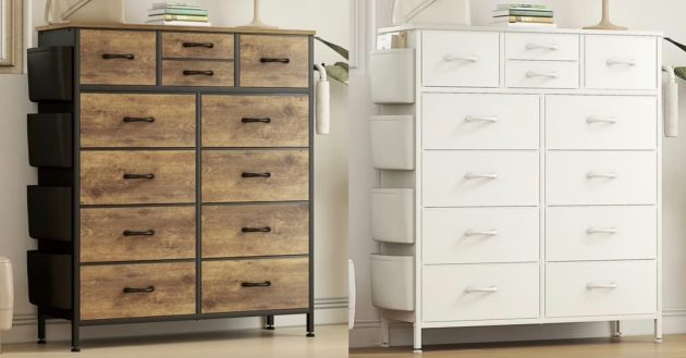 GIKPAL Dressers for Bedroom, White Dresser with 12 Drawers Chest of Drawers Dresser