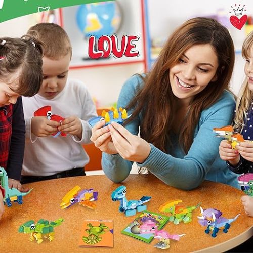 Valentine’s Dinosaur Building Kits, 24 Pack $13.76 After Coupon (Reg. $18) – 57¢/Pack, Prizes for Kids Classroom