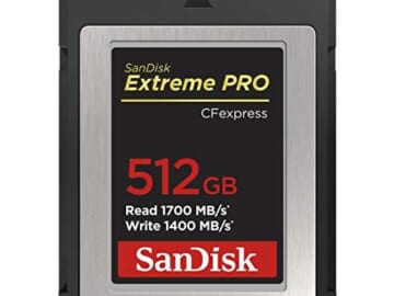SanDisk Extreme PRO 512GB CFexpress Type B Memory Card for $180 + free shipping