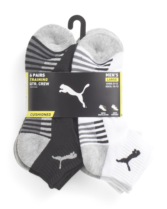 Puma Men's 6pk Quarter Crew Ultimate Socks