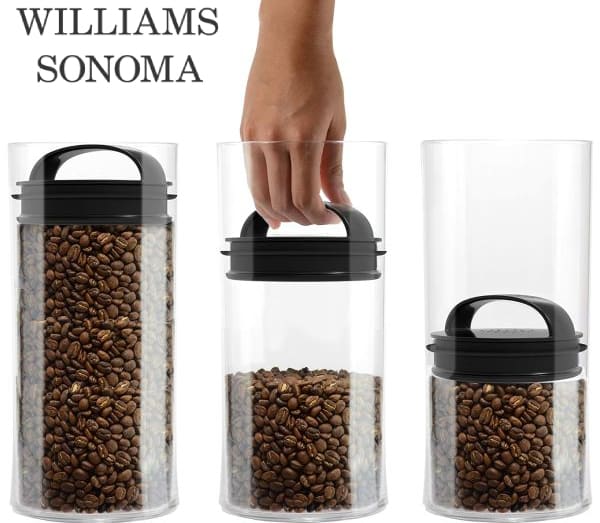Williams-Sonoma Press-N-Seal Premium Airtight Glass Storage Canisters: 86-oz. or two 6-oz. for $12 + free shipping