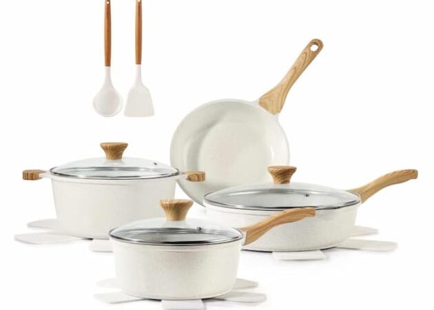 SENSARTE Nonstick Ceramic Cookware Set only $69.86 shipped (Reg. $140!)