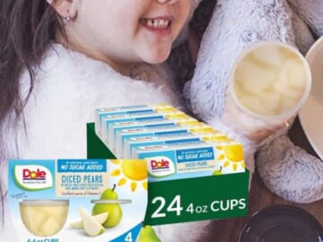 Dole Diced Pears Fruit Bowls, 24-Pack (No Sugar Added) as low as $10.92 Shipped Free (Reg. $16.54) – 47¢/Cup