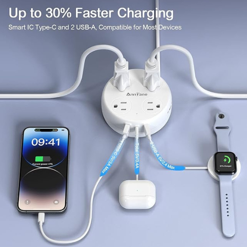 Travel Power Strip 4-Outlet 3-USB with Retractable Extension Cord $11.99 After Coupon (Reg. $20) – FAB Ratings!