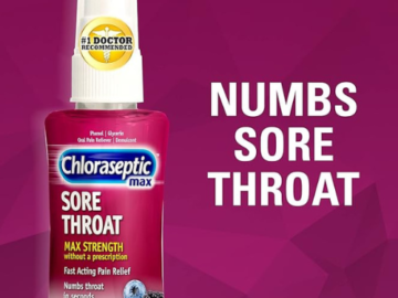 Chloraseptic Max Strength Sore Throat Spray, Wild Berries, 4-Ounce as low as $3.85 After Coupon (Reg. $12) + Free Shipping