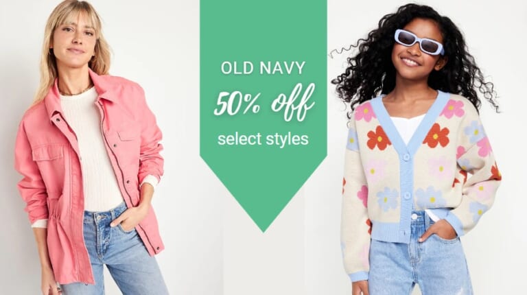 Old Navy | 50% Off Select Styles For The Family