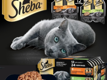 Sheba Perfect Portions 24 Servings Cuts in Gravy Adult Wet Cat Food Trays 12 Count Variety Pack as low as $10.48 After Coupon (Reg. $14) + Free Shipping – 87¢/Twin Pack or 44¢/Serving