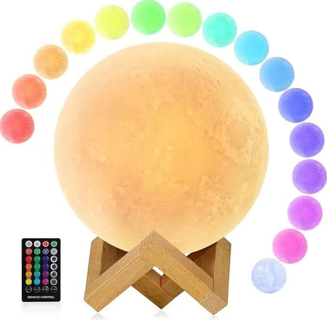 Color-Changing Moon Night Light Lamp w/ Remote for $12 + free shipping