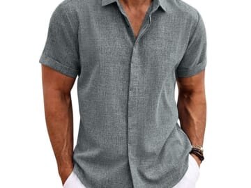 Littrendy Men's Linen Shirt for $9 + $4 s&h
