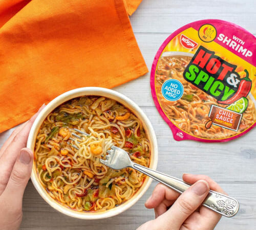 Nissin Hot & Spicy Ramen Noodle Soup with Shrimp, 6-Pack as low as $5.70 Shipped Free (Reg. $9.54) – $0.95/ 3.27oz Bowl, Microwavable in 3 minutes
