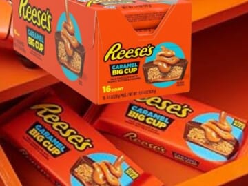 Reese’s Milk Chocolate Peanut Butter & Caramel Big Cups, 16-Count as low as $10.54 Shipped Free (Reg. $16.98) – 66¢/Cup