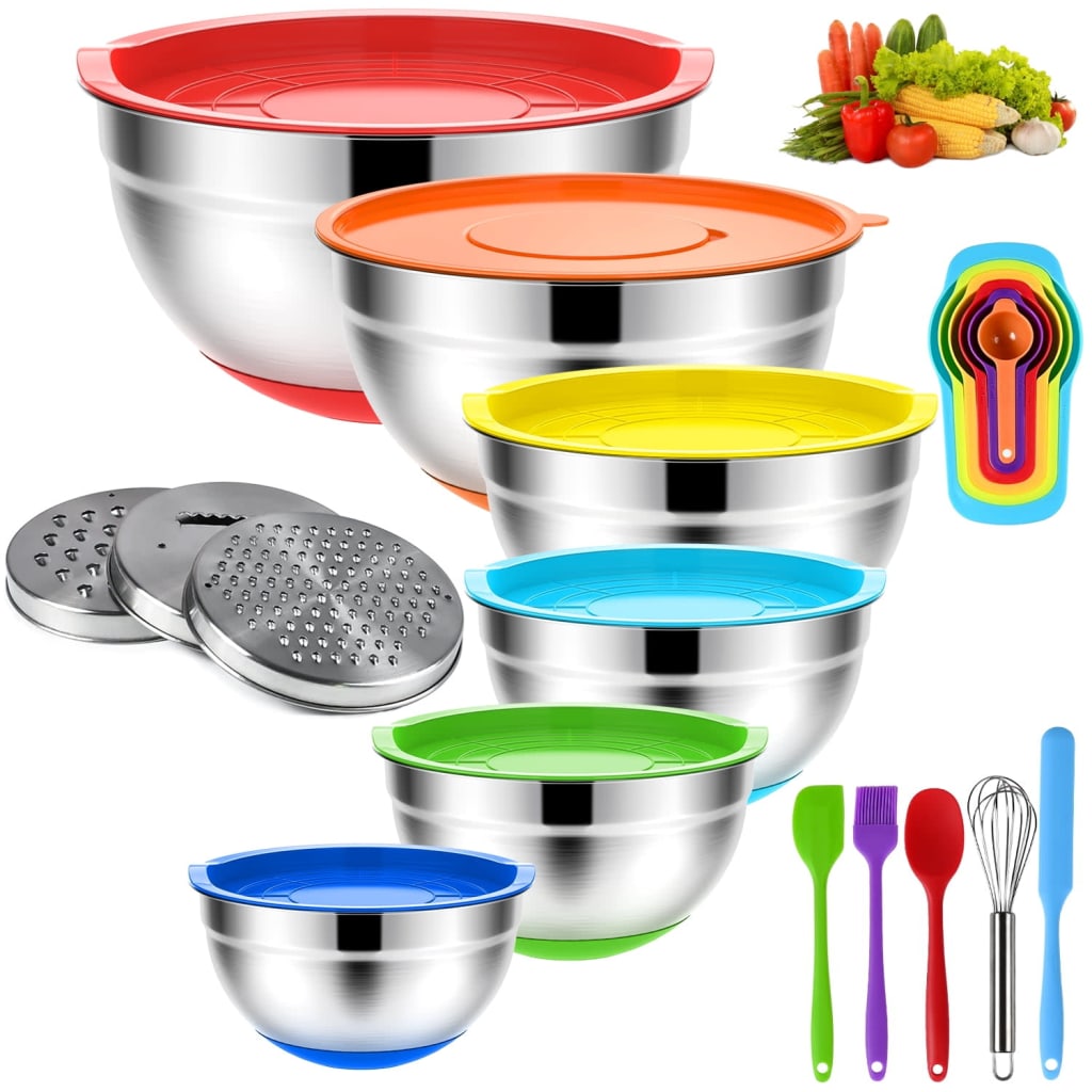 20-Piece Stainless Steel Mixing Bowls Set for $32 + free shipping w/ $35